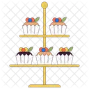Tasty Cupcakes On Tiered Tray Cupcakes Snacks Homemade Pastry Icon