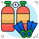 Tauchausrustung Sauerstoffflasche Sauerstofftank Symbol