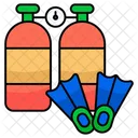 Tauchausrustung Sauerstoffflasche Sauerstofftank Symbol