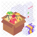 Tax Bill Tax Money Money Carton Icon