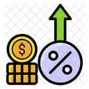 Aumentar Taxa Taxa De Juros Desconto Ícone