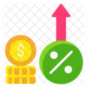 Aumentar Taxa Taxa De Juros Desconto Ícone