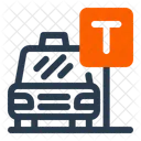 Taxi Stand Building Blueprint Icon