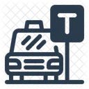 Taxi Stand Building Blueprint Icon
