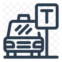 Taxi Stand Building Blueprint Icon