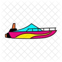 Vibrant Speed Boat Illustration Cab Taxicab Icon