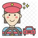 Taxifahrer Berufe Frau Frau Symbol