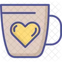 Taza De Corazon Corazon En La Taza Simbolo De Amor Icono