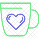 Taza De Corazon Corazon En La Taza Simbolo De Amor Icono