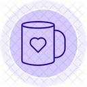 Taza De Cafe Con Icono De Linea De Corazon Icono