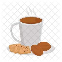 Taza de café con galleta  Icono