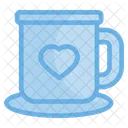 Taza Simbolo De Amor Corazon En Taza Icono