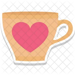 Tazza da tè a forma di cuore  Icon