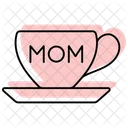 Tea Cup With Best Mom Color Shadow Thinline Icon Icon