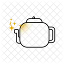 Tea teapot icon over white background, line style, vector illustration  Icon