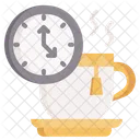 Tea Time Clock Tea Mug Icon