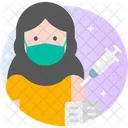 Female Teacher Vaccination Icon