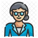 Teacher Woman Glasses Icon