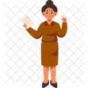 Teacher Woman Pointing Icon