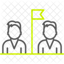 Team Goal Business Flag Icon