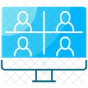 Team Meeting Group Call Video Conference Icône