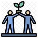 Teamarbeit Aufforstung Zusammenarbeit Symbol