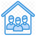 Teamwork Working At Home Network Icon