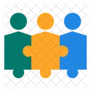 Teamwork Team Collaborate Jigsaw Cooperation Design Thinking Icon