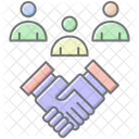 Teamwork Partnership Lineal Color Icon Icon