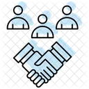 Teamwork Partnership Color Shadow Thinline Icon アイコン