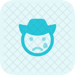 Tear Cowboy Emoji Icon