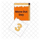 Moving Day Ripped Paper Calendar Tear Off Icon
