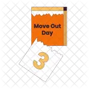 Moving Day Ripped Paper Calendar Tear Off アイコン