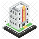 Edificio De Teatro Cine Casa De Entretenimiento Icono