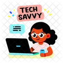 Tech Savvy Online Learning Study Icon