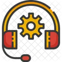 Tech Support Headphone Gear Icon