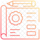 Technical Drawing Blueprint Prototype Icon