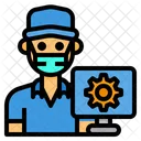 Technician Computer Man Icon