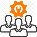 Technisches Team Synergie Zusammenarbeit Symbol