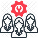Technisches Team Synergie Zusammenarbeit Symbol