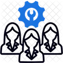 Technisches Team Synergie Zusammenarbeit Symbol
