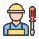 Hombre Ingeniero Trabajador Icono