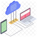Tecnologia De Nube Dispositivos Conectados A La Nube Computacion En La Nube Icon