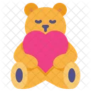 Flat Teddy Bear Icon