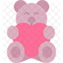 Teddy Bear Valentines Day Heart 아이콘