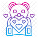 Teddy Bear Valentines Day Heart Icon