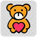 Valentine Day Teddy Bear Heart Icon