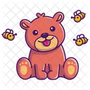Teddy Bear And Bees Icon