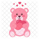 Teddy bear holding heart  Icon