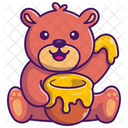 Teddy Bear With Honey  Icon